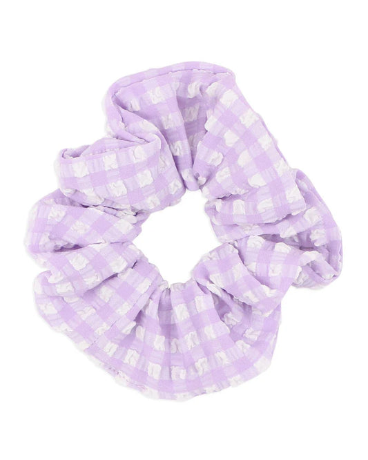Lilac Gingam Scrunchie
