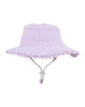 Load image into Gallery viewer, Lilac Gingham Swim Sunhat