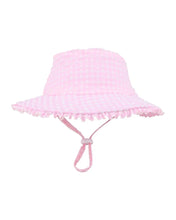 Load image into Gallery viewer, Pink Gingham Swim Sunhat