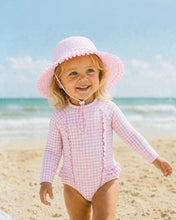 Load image into Gallery viewer, Pink Gingham Swim Sunhat