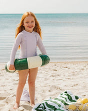 Load image into Gallery viewer, Lilac Gingham LS Sunsuit