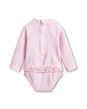 Load image into Gallery viewer, Pink Gingham LS Sunsuit