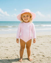 Load image into Gallery viewer, Pink Gingham LS Sunsuit