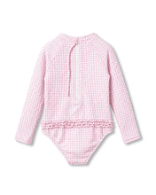 Load image into Gallery viewer, Pink Gingham LS Sunsuit