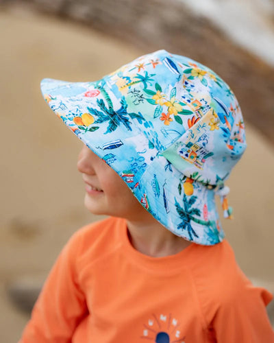 Luca Print Sunhat with Quick Release Neck Tie