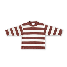 Load image into Gallery viewer, Organic Knitted Striped LS Tee - Maroon