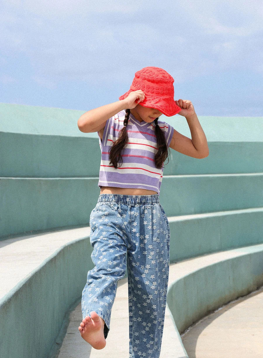 Bubble Terry Towelling Bucket Hat - Fiesta