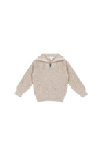 Load image into Gallery viewer, Nicholas Half Zip Jumper - Oatmeal Little Fawn Elk Fleck