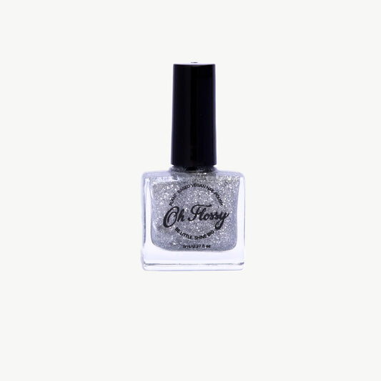 Oh Flossy Nail Polish: Authentic - Silver Glitter
