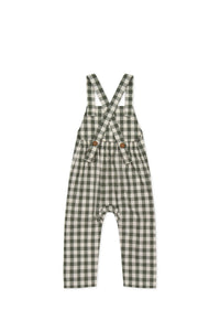 Organic Cotton Kingston Overall - Gingham Grape Leaf