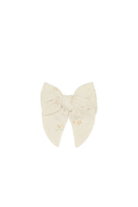 Organic Cotton Muslin Bow - Pauline Chamomile