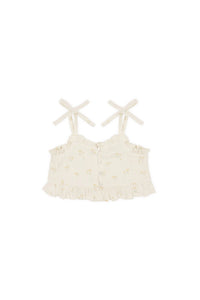 Organic Cotton Muslin Mirabel Top - Pauline Chamomile