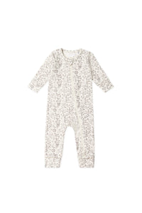 Organic Cotton Reese Zip Onepiece - Garden Bunnies Tofu