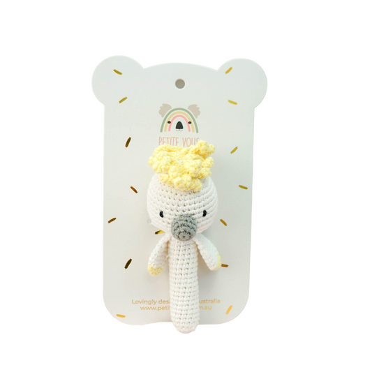 Crochet Hand Rattle | Cookie Cockatoo
