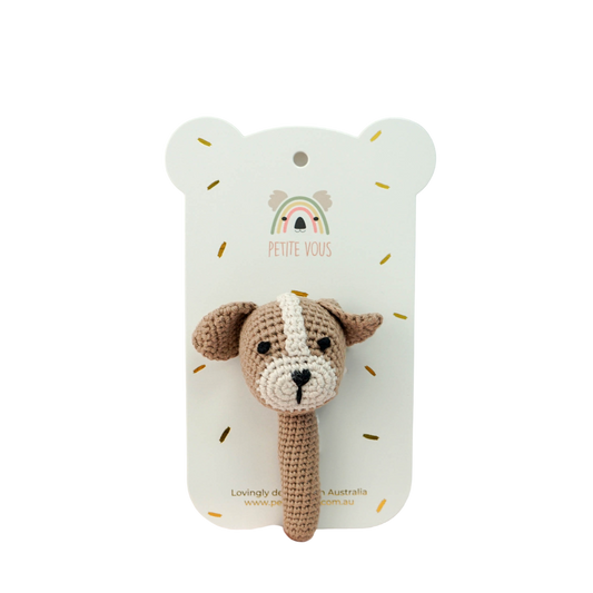 Crochet Hand Rattle | Parker Puppy
