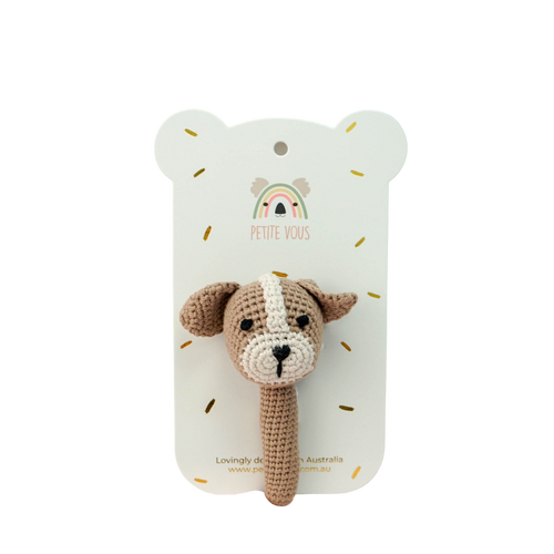 Crochet Hand Rattle | Parker Puppy