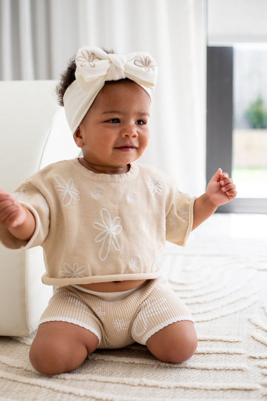 Cropped Tee | Gia (Latte) SIZE 6-12M