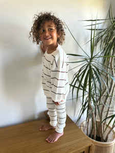 Long Sleeve Tee | Cocoa Stripes SIZE 0-3M and 6-12M
