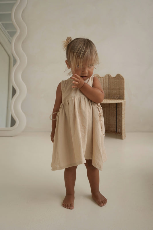 Sofia Dress | Oatmeal SIZE 6-12M  and 7YR