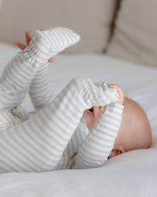 Load image into Gallery viewer, Cloud Stripe Zip Long Sleeve Sleeper Footie