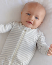 Load image into Gallery viewer, Cloud Stripe Zip Long Sleeve Sleeper Footie