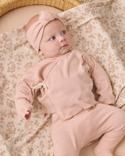 Load image into Gallery viewer, Wrap Top + Footed Pant Set Dusty Rose