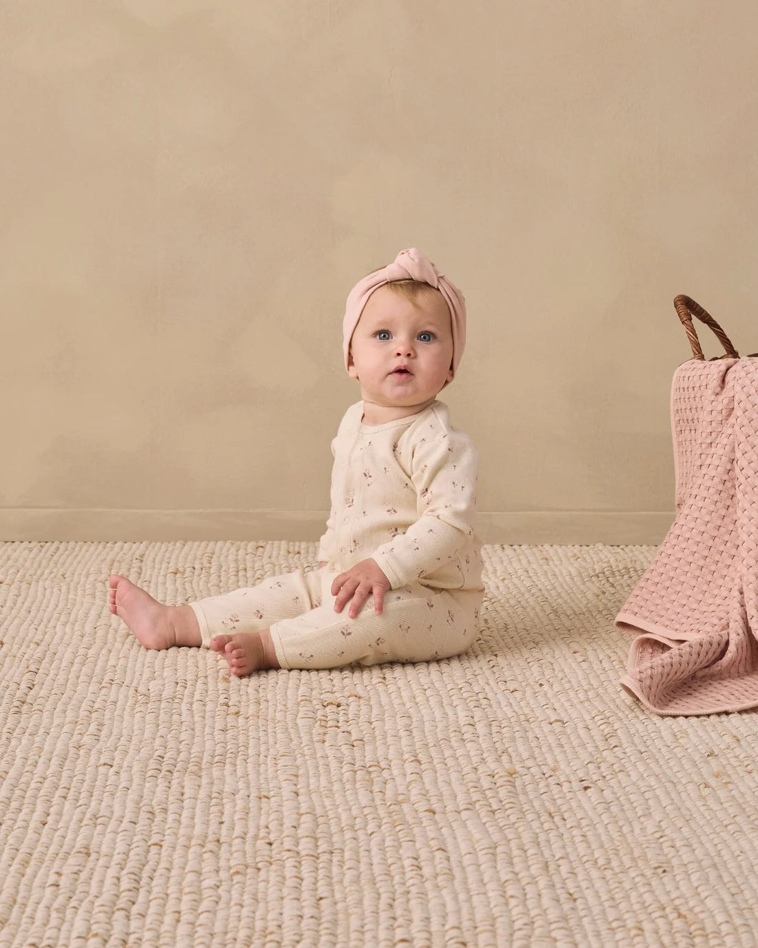 Fall Ditsy Ribbed Baby Jumpsuit
