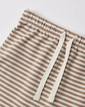 Load image into Gallery viewer, Wrap Top + Footed Pant Set Almond Stripe