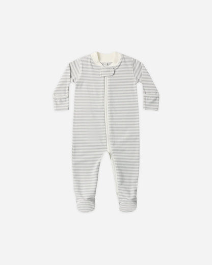 Cloud Stripe Zip Long Sleeve Sleeper Footie