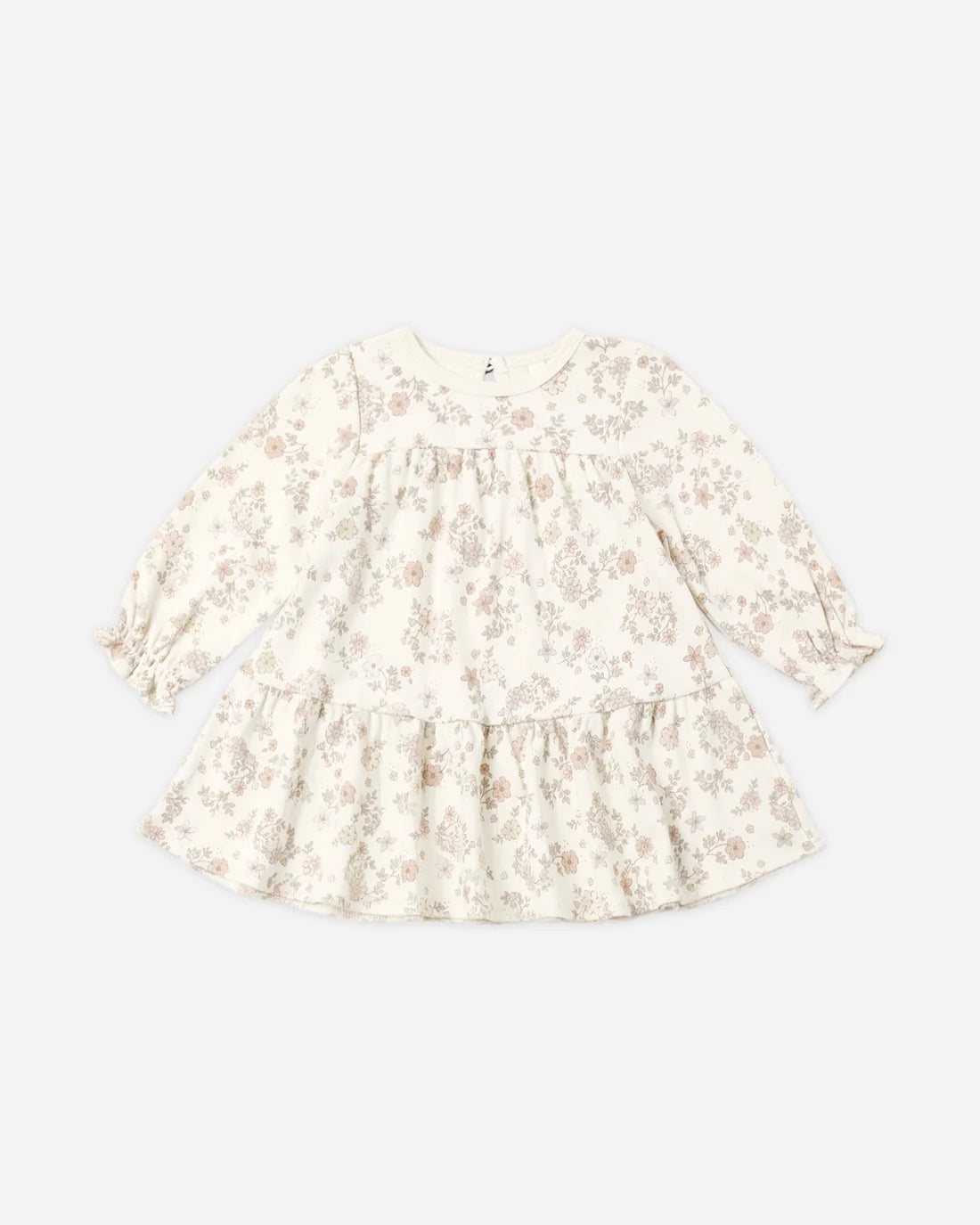 Tiered Jersey Dress Floral Vine