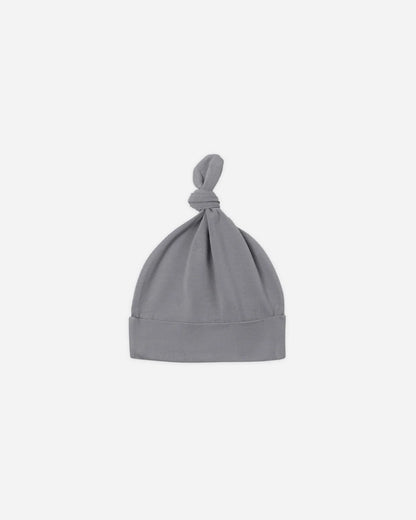 Slate Knotted Baby Hat
