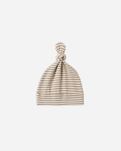 Almond Stripe Knotted Baby Hat