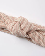 Load image into Gallery viewer, Dusty Rose Microstripe Ribbed Knotted Headband