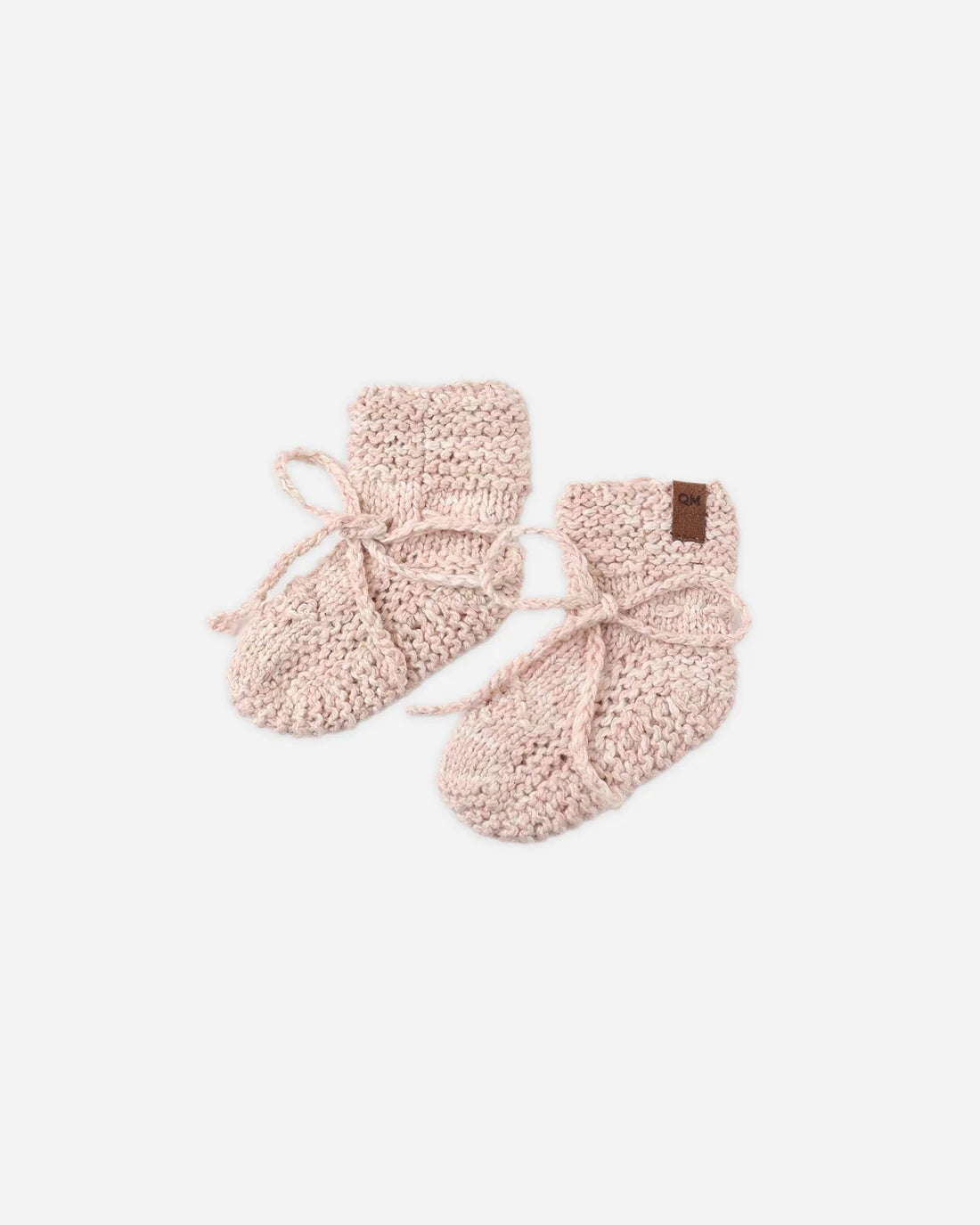 Knit Booties Dusty Rose Speckle