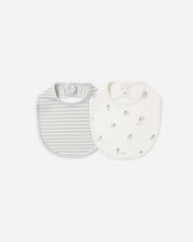 Load image into Gallery viewer, Jersey Snap Bib, 2 Pack Sheep, Cloud Stripe