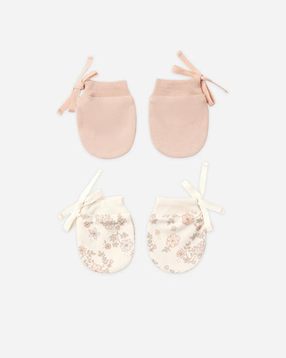 No Scratch Mittens, Set Of 2 Floral Vine, Dusty Rose