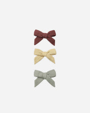 Load image into Gallery viewer, Bow W. Clip, Set Of 3 Black Cherry, Butterscotch, Laurel