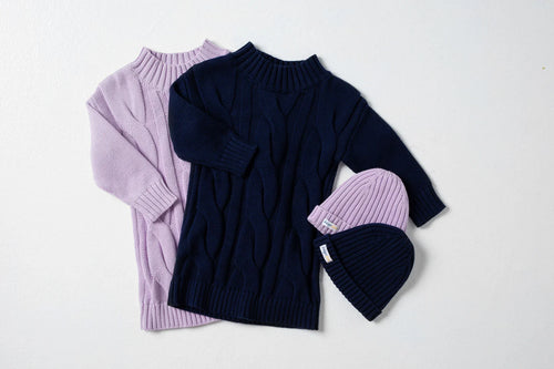 Luna Cable Knit Dress | Lavender