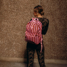 Load image into Gallery viewer, Burgundy Stripe Backpack