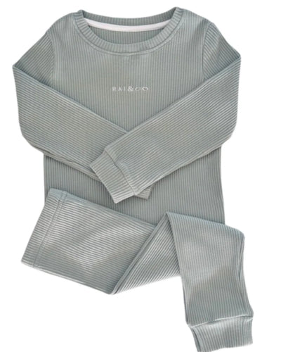 Sage Ribbed Two Piece Set