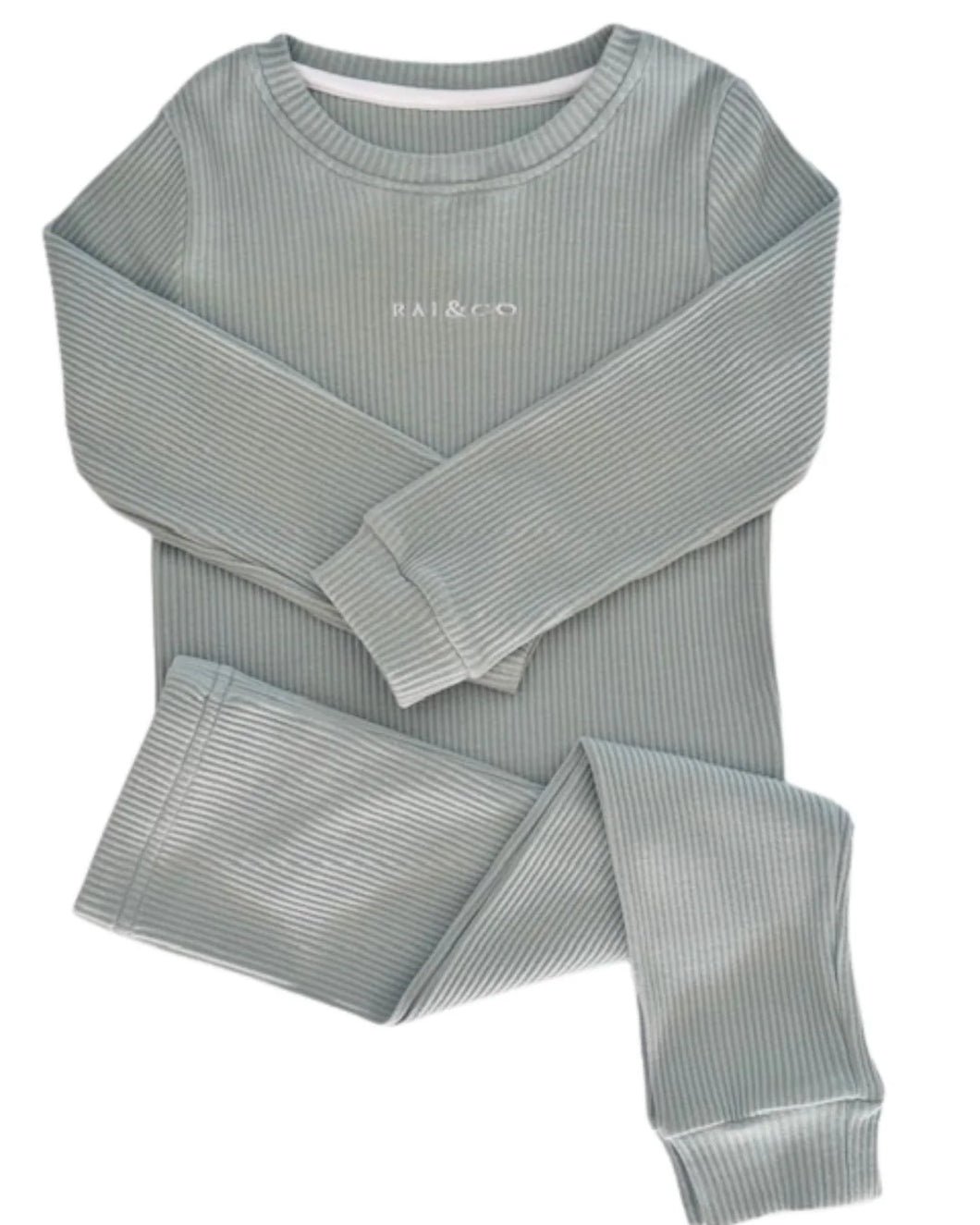Sage Ribbed Two Piece Set