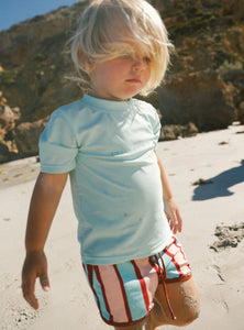 Stripe Swim Short Maroon