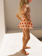 Load image into Gallery viewer, Red Polka Swim Dress