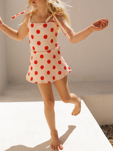 Red Polka Swim Dress