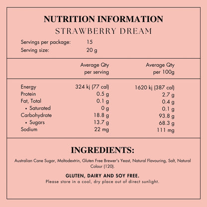 Strawberry Dream Lactation Drink Mix GF, DF, SF