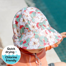 Load image into Gallery viewer, Swim Legionnaire Flap Sun Hat - Hibiscus