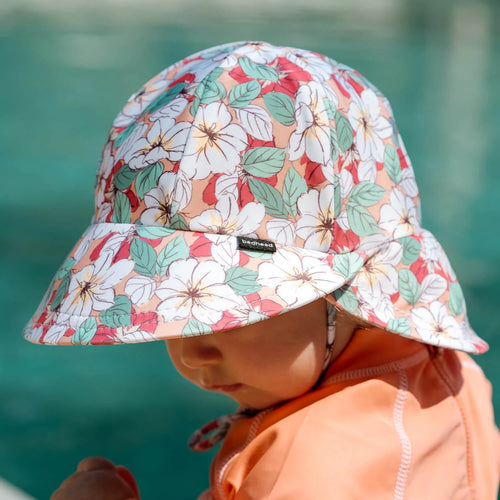Swim Legionnaire Flap Sun Hat - Hibiscus