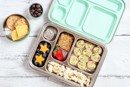 5 Compartment Leakproof Stainless Steel Lunch Box | Mint Seal and Lids