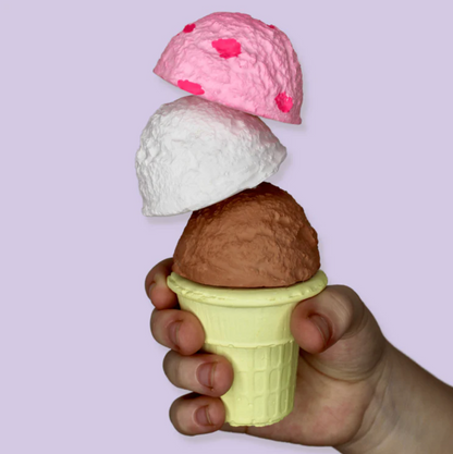 Neopolitan Ice Cream Cone Sidewalk Chalk
