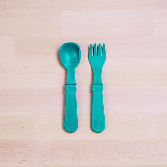 Re-Play Toddler Utensils - Teal